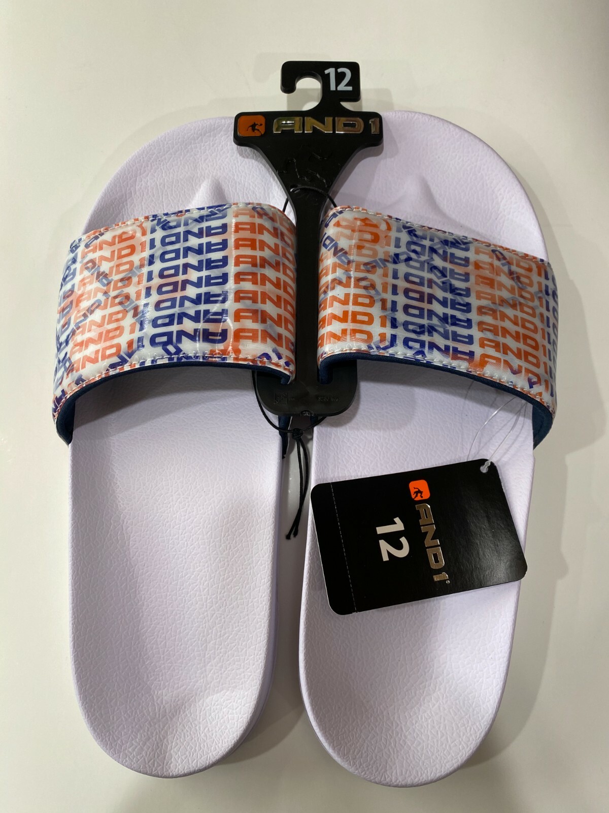 Men's And1 Crossover Slide Sandals Size 12 White - White