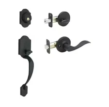 Copper Creek Heritage Black Door Handleset and Waverlie Handle Trim *SHIPS FREE*