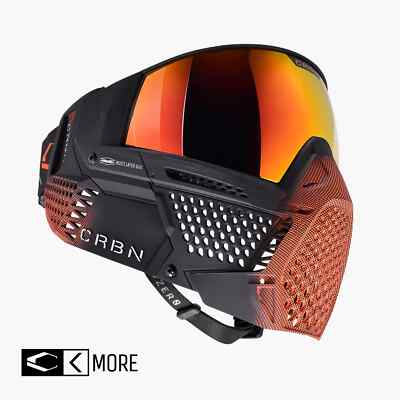 NEW Carbon CRBN ZERO GRX Paintball Mask (MORE COVERAGE) - Half-Tone Orange
