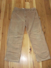 Carhartt WU0306 Vintage Union Made Brown Fade Canvas Work Pants Men's 38 x 32