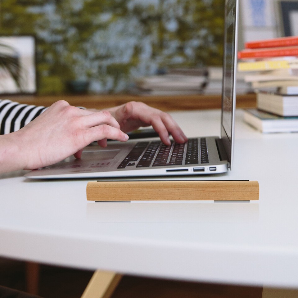 Wooden Computer Rack Office Tablet Stand for Desk Desktop Laptop | eBay UK