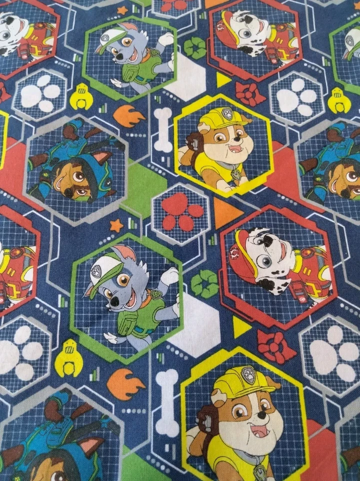 Paw Patrol Cotton Fabric 1 Yard David's Textiles Spin Masters Navy Blue New - Image 2 of 4