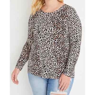 Maurices~New With Tags~ 24/7 Leopard Long Sleeve Tee ~Plus Size 2-2X