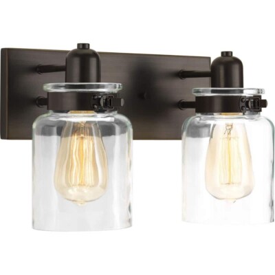 Calhoun Collection 2-Light Antique Bronze  Bath Vanity Light by Progress L.