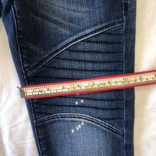 Anoname Denim Charlie Motorcross Women Skinny Jeans Size 25 Dark Blue Distressed - Picture 11 of 18