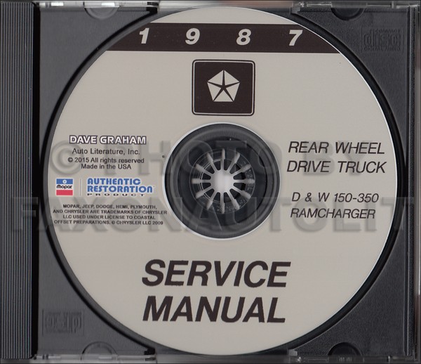 1987 Dodge Pickup Werkstatthandbuch CD D150 D250 D350 Ramcharger W150 W250 W350-image