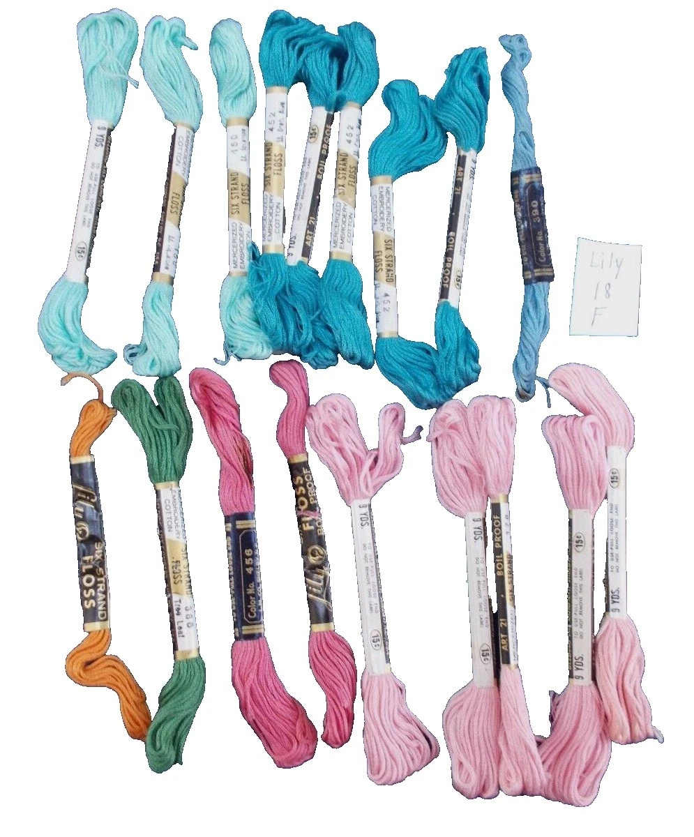 Lote hilos bordado algodón trenzado 6 Hilos