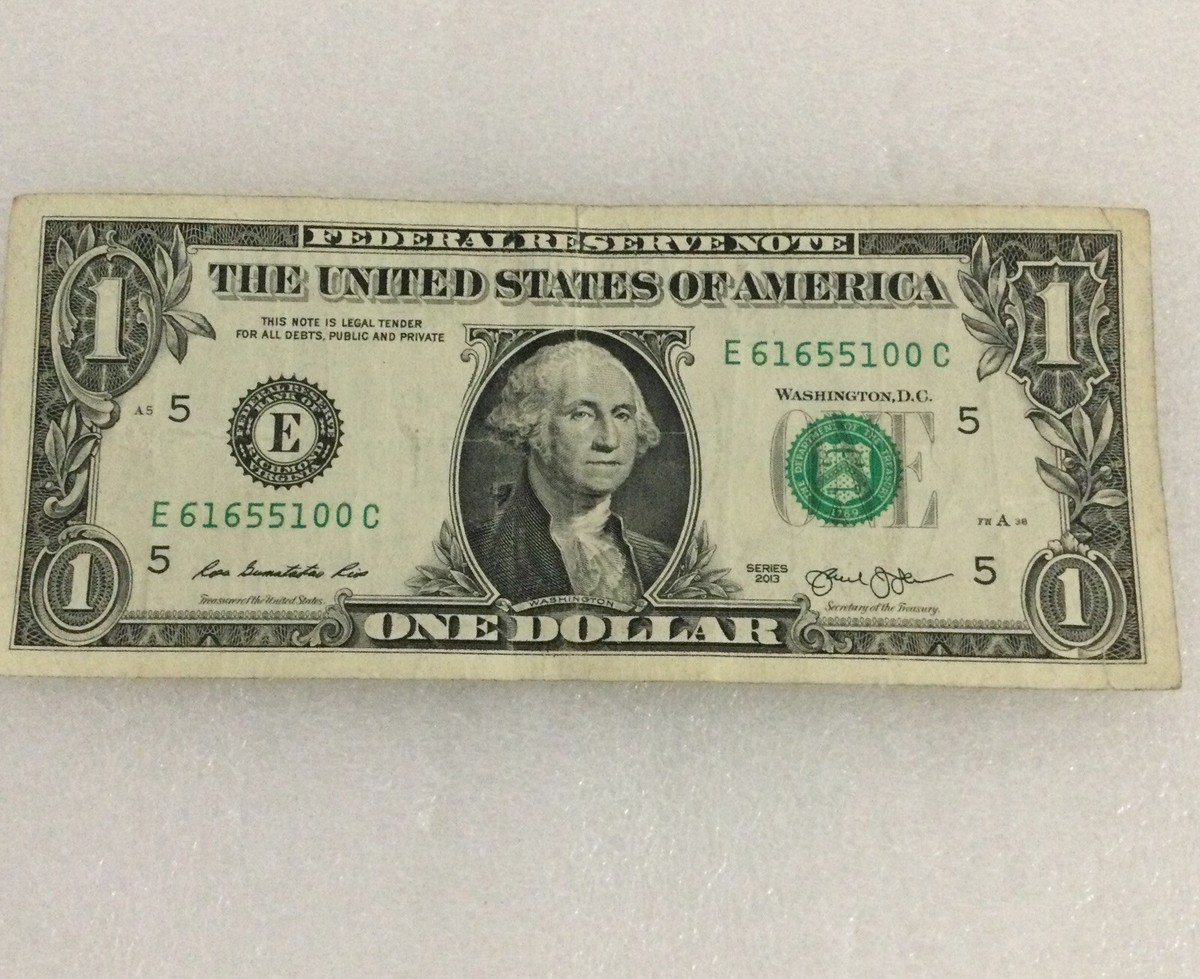 2013 $1 (ONE DOLLAR) - FANCY SERIAL NUMBER -E61655100C 2 Of Each