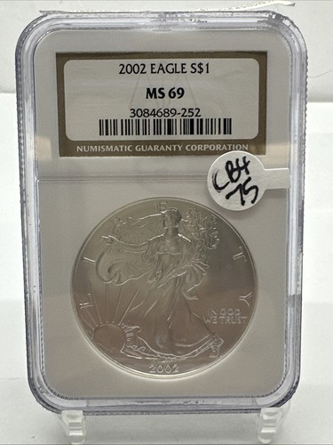 2002 Silver Eagle MS69 NGC CB4-75