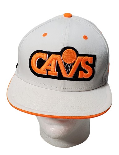 New Era 59fifty Hardwood Classics Cavaliers CAVS Fitted White & Orange Hat Cap