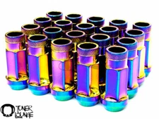 Z Racing Neo Chrome 14X1.5MM Steel Open Ended Lug Nuts 48MM 17mm Set 20 PCS