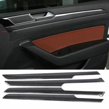 For VW Arteon CC 19-23 Carbon Fiber Inner Door Panel Bezel Cover Trim 4PCS