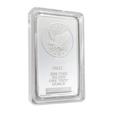 1 oz Silver Bar Silver Bar Eagle Pattern Rectangular Coin 13.11 per troy oz