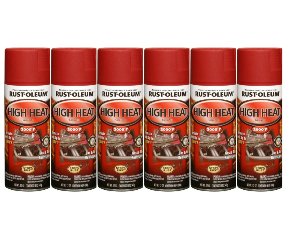 Rust-Oleum 12oz High Heat 2000°F Flat Red Spray Paint 6-Pack