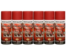 Rust-Oleum High Heat 2000° Spray Paint Flat Red 12oz - 6 Pack