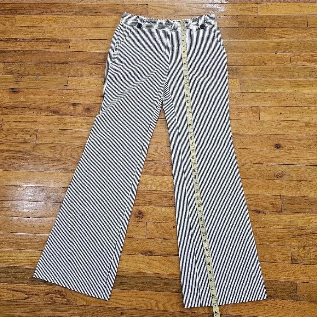 Tory Burch pantalone donna svasato a righe taglia 8 bianco nero