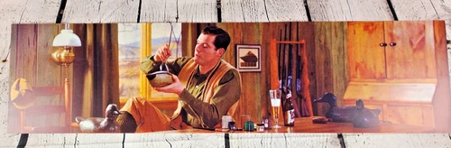 NOS VTG SCHLITZ BEER Cooler Door Sign THE DUCK CARVER Transparency 25.5x6.5"