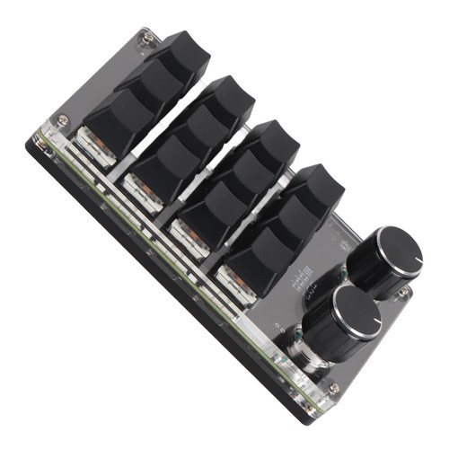 `Programmierbare Makro-Tastatur 2 Knöpfe Blauer Schalter Schwarz 12 Tasten M - Photo 14/24