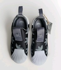 Adidas Superstar 360 Originals Boys Kids Sneakers Gray White Black Size 2 U.S.