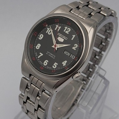Seiko 5 Automatic 7S26-02C0 Railway Time Military Dial Vintage