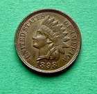 Very High Grade 1898 Indian Head Cent Penny UNC With Traces Of Luster