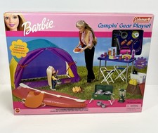 SEALED Barbie Campin' Gear Playset Coleman Camping Set Mattel 2001 88819 Food