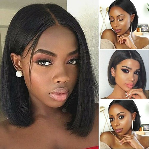 Perruques Cheveux Bob Noirs /Pour Femme Femme Courte Droite Cosplay Fête Quotid - Picture 2 of 12
