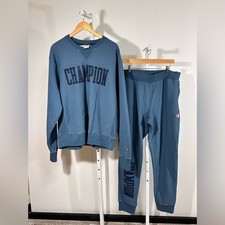 Champion Reverse Weave Sweat Set   Blue   xl