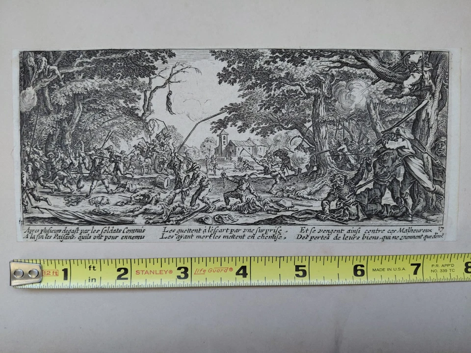 Les Grandes Misères de la guerre #17 Circa 1633 By Jacques Callot Etching - Image 2 of 4