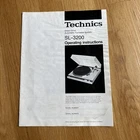 Vintage Technics SL-3200 Turntable Operating Instructions Manual ORIGINAL