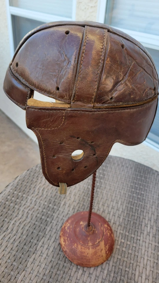 1915- 1920's Reach Leather Football Helmet Vintage Antique Full Size - Image 4 of 4