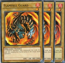 yugioh 3x Flamvell Guard SDBE-EN005 COMMON 1ST EDITION ENGLISH