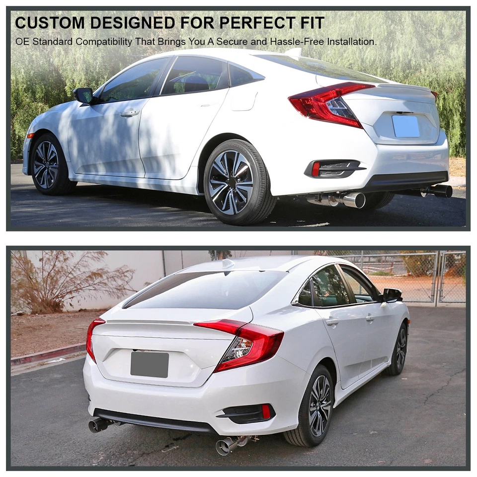 Fits 2016-2020 Honda Civic 1.5L Polished Stainless Steel Catback Exhaust System - Image 3 of 4