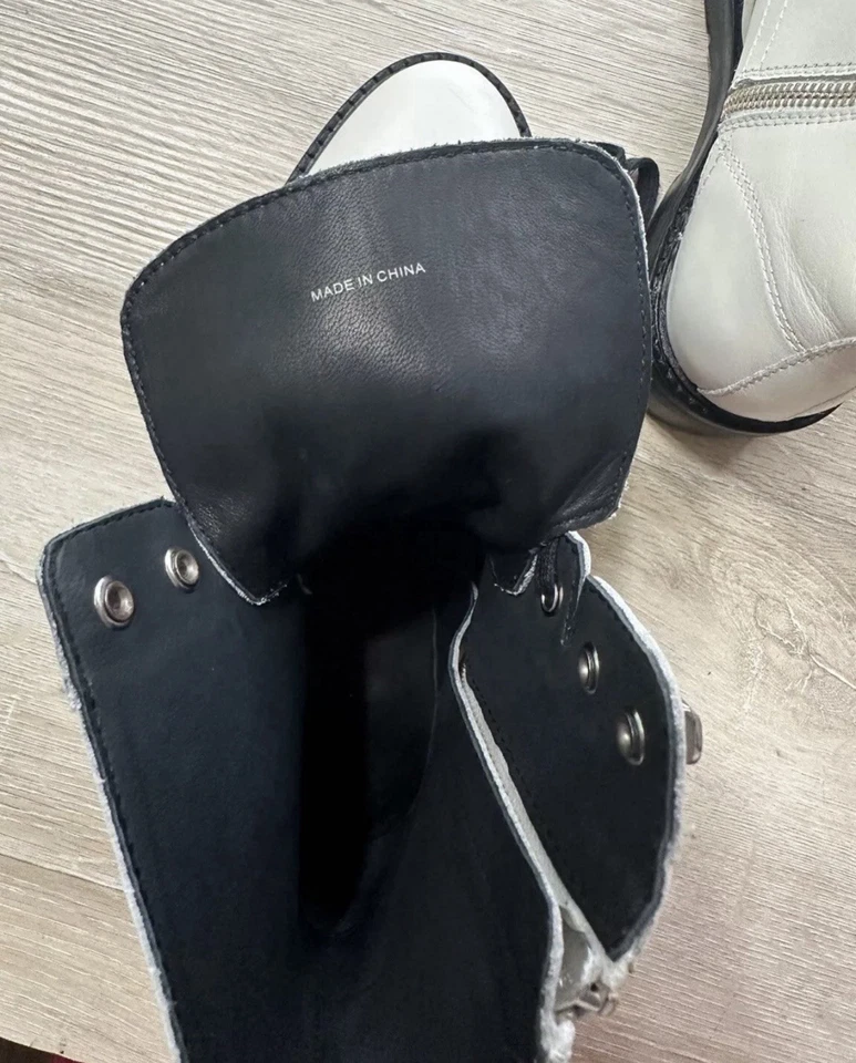 Nuevo sin caja AllSaints Mujer Zapatos Botas Blancas Cuero Donita EE. UU. 7M (EU 37)(UK 4) Foto 4 de 4