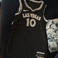 Nike Las Vegas Aces Kelsey Plum #10 WNBA Basketball Jersey Black Gray Size L