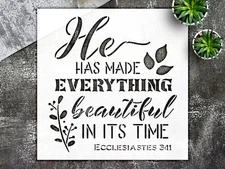 He Has Made Everything Beautiful Wall Art Stencil for Inspirational Decor - S…