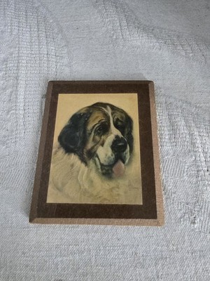 Vintage Saint Bernard 4''x 3''  Wall Hanging 