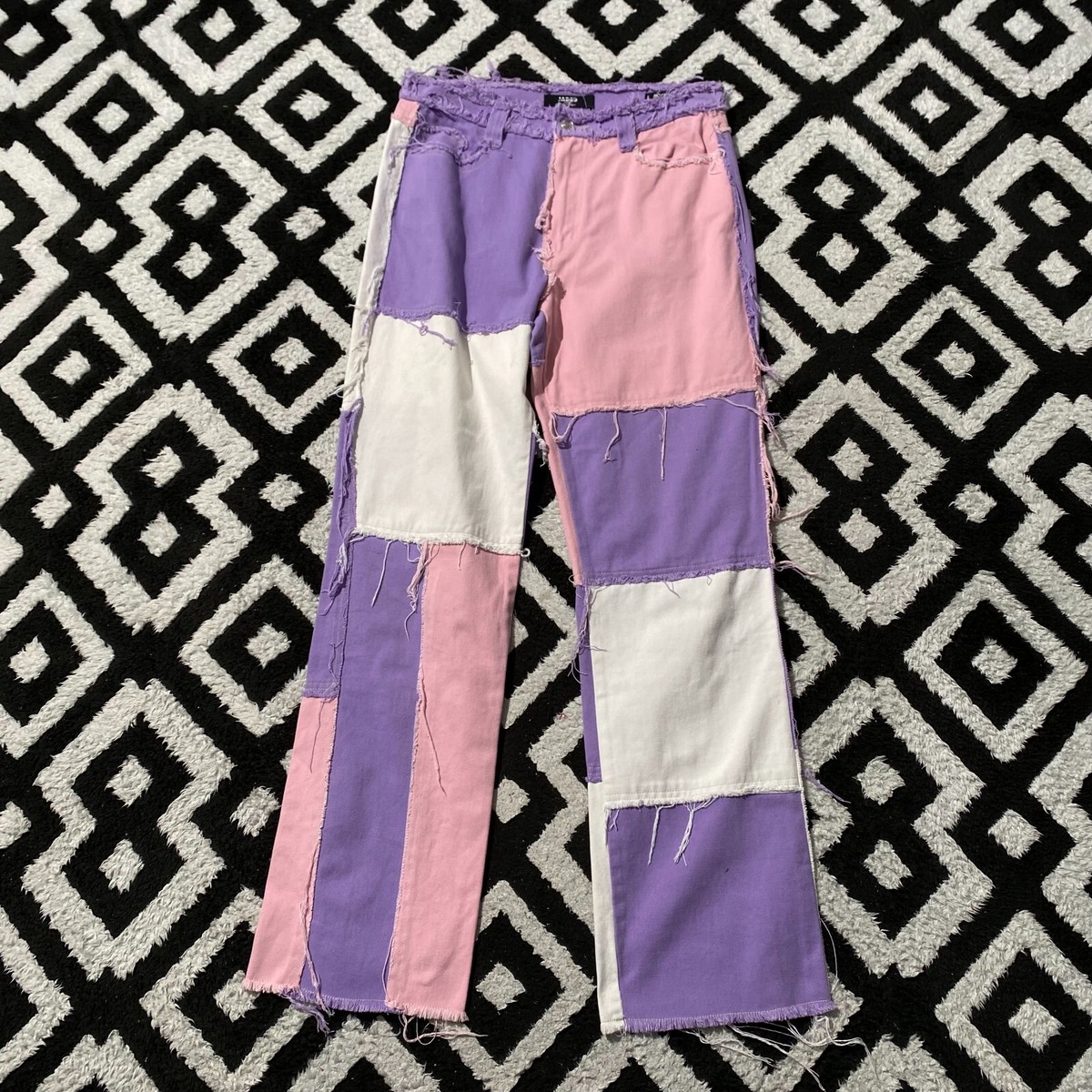 jaded london デニム　w28 jadedlondon Jaded London Unisex Pink White Cotton Denim Jeans Size W28