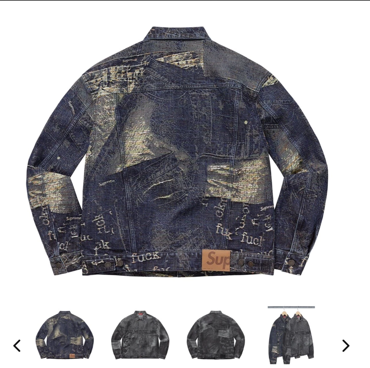 Supreme Archive Denim Jacquard Trucker Jacket Black