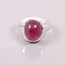 Natural Ruby Gemstone with 925 Sterling silver Ring for men's #565