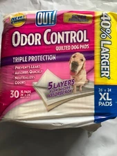 OUT! Odor Control Xl Dog Pads | Absorbent Pet Training and Puppy Pads  26”*24”