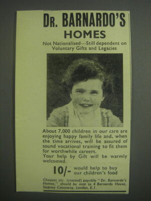 1953 Dr. Barnardo's Homes Ad - Dr. Barnardo's Homes not nationalised - still