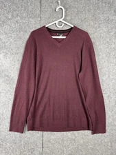 Smartwool Sparwood Sweater Mens XL V-Neck Nylon Wool Pullover Tibetan Red