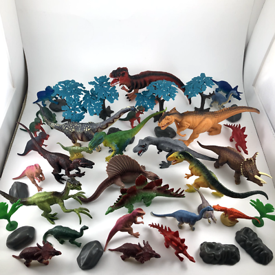 Animal Planet 45 Piece Mega Dino Tub With Booklet Trees Rocks