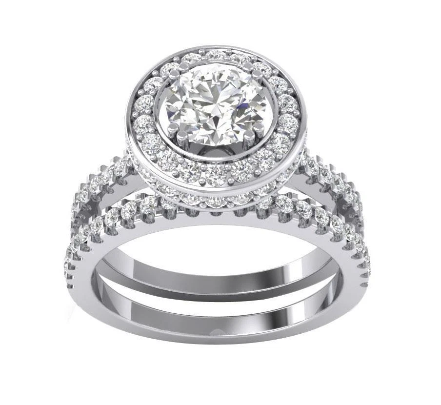 VS F 1.90 Ct Round Lab Grown Diamond Bridal Engagement Ring Set 10K Rose Gold - Image 2 of 4