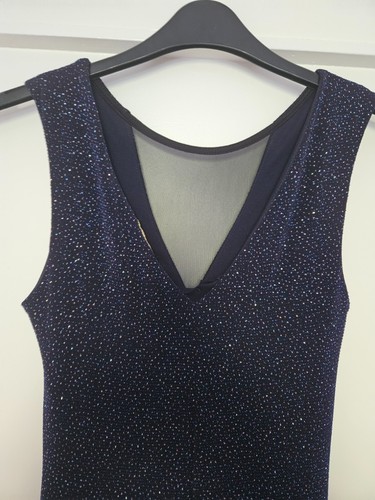Lipsy London Blue Sparkle Split Long Womens Ladies Party Dress Size 8 - Picture 8 of 14