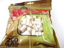 RAW Rolling Papers REGULAR SIZE COTTON FILTERS BAG 200 COUNT - Natural Unrefined