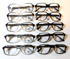 Vintage 10 Pc. Lot ELITE OPTICAL Harry Black  Grey 50/19 Eyeglass Frame NOS O8