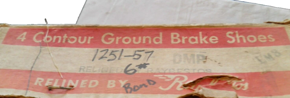 ZAPATOS DE FRENO 1251-57 delanteros unidos 1956 Hudson 1956-57 Nash Rambler 1945 Statesman Foto 3 de 4