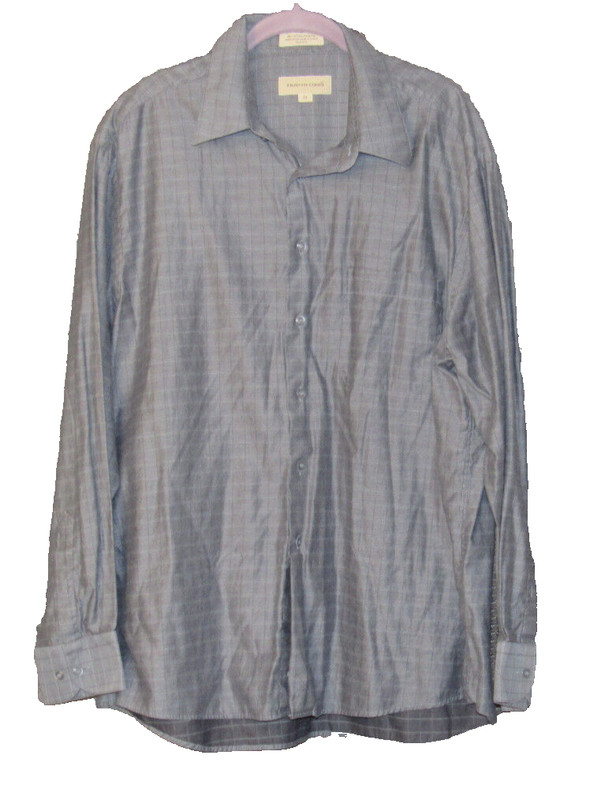 Pronto Uomo Dress Shirt Mens Size XXL  2X Silvery Grey Excellent cond